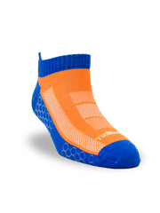 Young Wings Anti-Bacterial Dri-Fit Ankle Length Running Socks - Pack of 3 Pairs, Colour: Orange/Blue