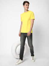 Cotstyle Cotton Fabrics Round Neck Short Length Plain Half Sleeve Casual & Daily Wear Men's T-Shirts - Pack of 1 - Yellow