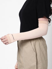 Antibacterial Diamond Fashion Pattern Arm Protectors for Women (Pack of 1 - Pari, UPF 50+)