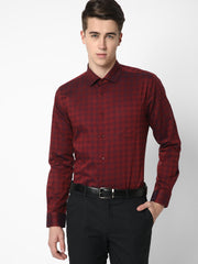 Men's Luthai Supima Mercerised Cotton Checks Design Regular Fit Dress Shirt