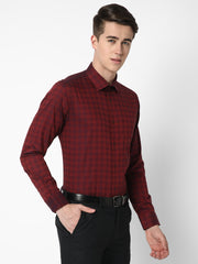 Men's Luthai Supima Mercerised Cotton Checks Design Regular Fit Dress Shirt