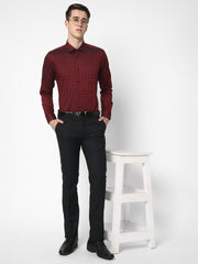 Men's Luthai Supima Mercerised Cotton Checks Design Regular Fit Dress Shirt