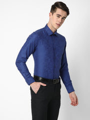 Men's Luthai Supima Mercerised Cotton Abstract Textured Jacquard Design Regular Fit Shirt