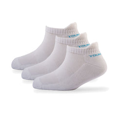 Young Wings Bamboo Fabric Solid Design Ankle Length Sports Socks - Pack of 3, Style no.2613-M3