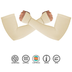 Antibacterial Arm Protectors/Sleeves for Men (Pack of 1 - Pair, UPF 50+)