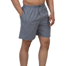 Cotstyle Red & Blue Colour Cotton Fabrics Checks Printed Above Knee Length Casuals Mens Wear Boxers - Pack of 2