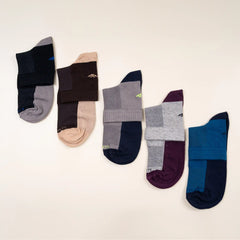 Young Wings Men's Multi Colour Cotton Fabric Design Ankle Length Socks - Pack of 5, Style no. M1-2111