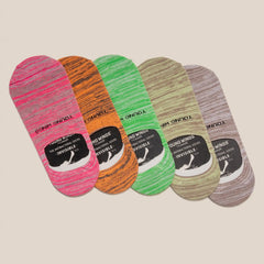 Young Wings Men's Multi Colour Cotton Fabric Design No-Show Socks - Pack of 5, Style no. M1-105 N