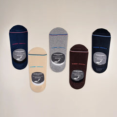 Young Wings Men's Multi Colour Cotton Fabric Stripe No-Show Socks - Pack of 5, Style no. M1-116 N