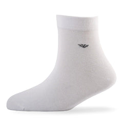 Young Wings Men's White Colour Cotton Fabric Solid Ankle Length Socks - Pack of 5, Style no. 2400-M1