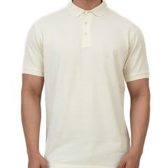 Cotstyle Cotton Fabrics Polo Short Length Plain Half Sleeve Casual & Daily Wear Men's T Shirts - Pack of 1 - Transparent Yellow Colour