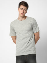 Cotstyle Cotton Fabrics Round Neck Short Length Plain Half Sleeve Casual & Daily Wear Men's T-Shirts - Pack of 1 - Lt.Grey Melange