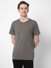 Cotstyle Cotton Fabrics Round Neck Short Length Plain Half Sleeve Casual & Daily Wear Men's T-Shirts - Pack of 1 - Smoked Pearl