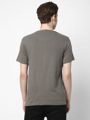 Cotstyle Cotton Fabrics Round Neck Short Length Plain Half Sleeve Casual & Daily Wear Men's T-Shirts - Pack of 1 - Smoked Pearl
