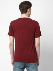 Cotstyle Cotton Fabrics Round Neck Short Length Plain Half Sleeve Casual & Daily Wear Men's T-Shirts - Pack of 1 - Chocolate