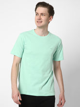 Cotstyle Cotton Fabrics Round Neck Short Length Plain Half Sleeve Casual & Daily Wear Men's T-Shirts - Pack of 1 - Litchen