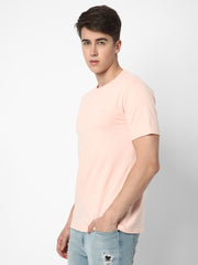 Cotstyle Cotton Fabrics Round Neck Short Length Plain Half Sleeve Casual & Daily Wear Men's T-Shirts - Pack of 1 - Imp Pink