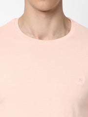 Cotstyle Cotton Fabrics Round Neck Short Length Plain Half Sleeve Casual & Daily Wear Men's T-Shirts - Pack of 1 - Imp Pink