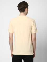 Cotstyle Cotton Fabrics Round Neck Short Length Plain Half Sleeve Casual & Daily Wear Men's T-Shirts - Pack of 1 - Peach Pure