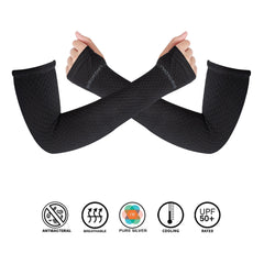 Antibacterial Square Fashion Arm Protectors for Women (Pack of 1 - Pair, UPF 50+)