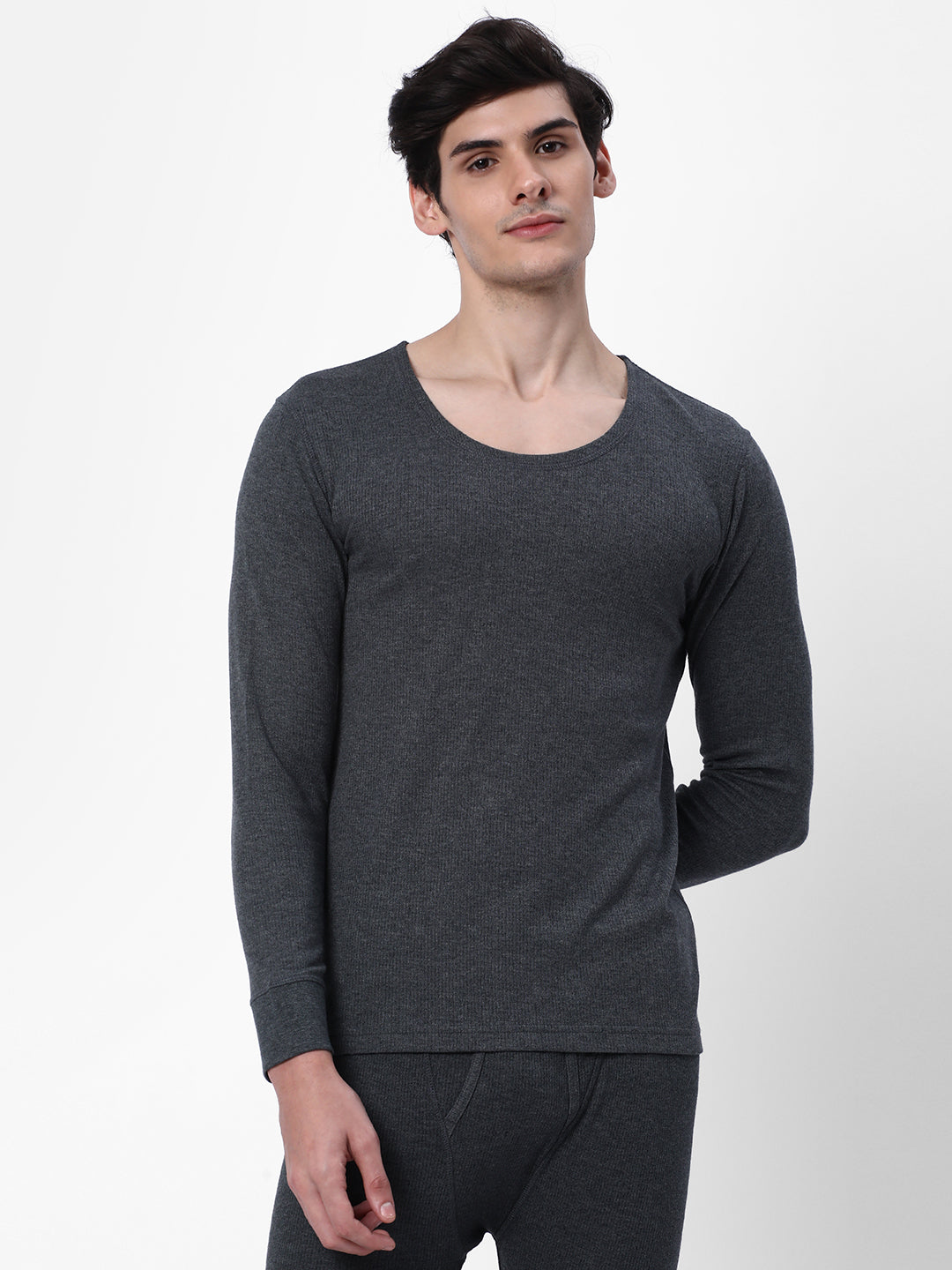 Buy Men's Super Combed Cotton Thermal Top - Charcoal | Cotstyle
