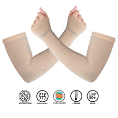 Antibacterial Arm Protectors/Sleeves for Women (Pack of 1 - Pair, UPF 50+)
