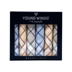 Men's Imerial Premium Cotton 6 Piece Handkerchief Set - Pastel Stripe