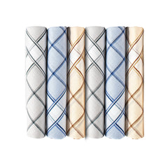 Men's Imerial Premium Cotton 6 Piece Handkerchief Set - Pastel Stripe