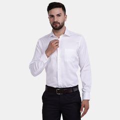 Men's Luthai Supima Mercerised Cotton Check Textured Jacquard Weave Design Slim Fit Dress Shirt