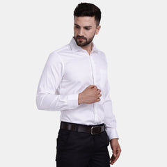 Men's Luthai Supima Mercerised Cotton Check Textured Jacquard Weave Design Slim Fit Dress Shirt