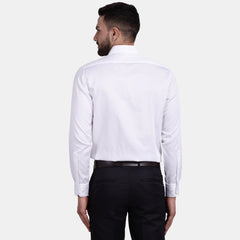 Men's Luthai Supima Mercerised Cotton Check Textured Jacquard Weave Design Slim Fit Dress Shirt