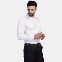 Men's Luthai Supima Mercerised Cotton Square Textured Jacquard Weave Design Regular Fit Dress Shirt