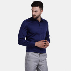 Men's Luthai Supima Mercerised Cotton Solid Regular Fit Dress Shirt