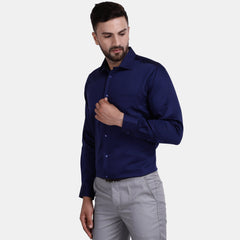 Men's Luthai Supima Mercerised Cotton Solid Regular Fit Dress Shirt