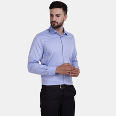 Men's Luthai Supima Mercerised Cotton Jacquard Weave Check Regular Fit Dress Shirt