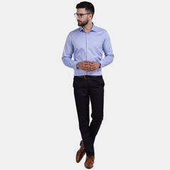 Men's Luthai Supima Mercerised Cotton Jacquard Weave Check Regular Fit Dress Shirt