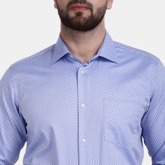 Men's Luthai Supima Mercerised Cotton Jacquard Weave Check Regular Fit Dress Shirt