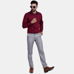 Men's Luthai Supima Mercerised Cotton Bitone Textured Regular/Slim Fit Shirt