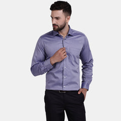 Men's Luthai Supima Mercerised Cotton Broken Herringbone Jacquard Design Regular Fit Dress Shirt