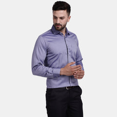 Men's Luthai Supima Mercerised Cotton Broken Herringbone Jacquard Design Regular Fit Dress Shirt