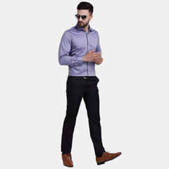 Men's Luthai Supima Mercerised Cotton Broken Herringbone Jacquard Design Regular Fit Dress Shirt