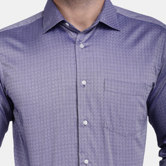 Men's Luthai Supima Mercerised Cotton Broken Herringbone Jacquard Design Regular Fit Dress Shirt