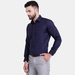 Men's Luthai Supima Mercerised Cotton Subtle Textured Abstract Jacquard Design Regular Fit Shirt