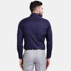Men's Luthai Supima Mercerised Cotton Subtle Textured Abstract Jacquard Design Regular Fit Shirt