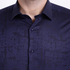Men's Luthai Supima Mercerised Cotton Subtle Textured Abstract Jacquard Design Regular Fit Shirt
