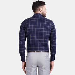Men's Luthai Supima Mercerised Cotton Large Checks Design Regular Fit Dress Shirt