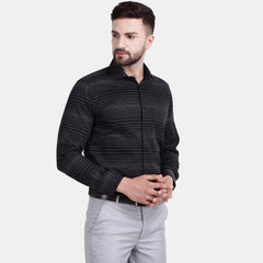 Men's Luthai Supima Mercerised Cotton All Over Stripe Regular Fit Dress Shirt