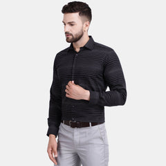 Men's Luthai Supima Mercerised Cotton All Over Stripe Regular Fit Dress Shirt