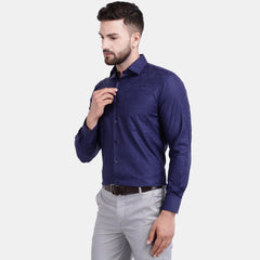 Men's Luthai Supima Mercerised Cotton Floral Textured Jacquard Design Regular Fit Shirt