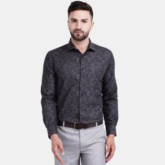 Men's Luthai Supima Mercerised Cotton Abstract Textured Jacquard Design Regular Fit Shirt